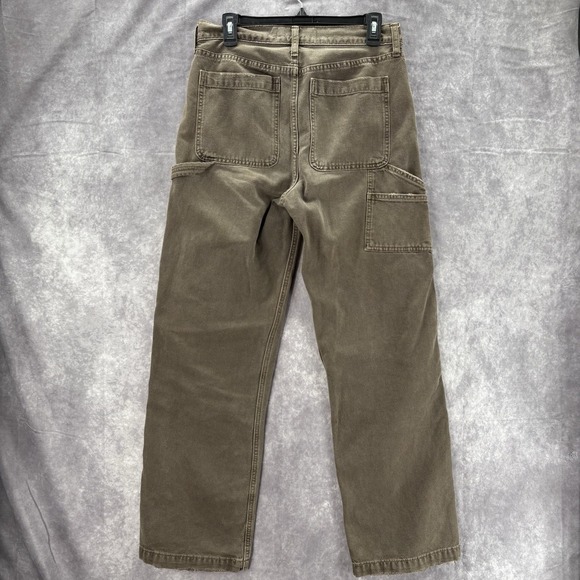 Abercrombie Fitch Double Knee Pants Mens 28x32 Brown Canvas Workwear Baggy Y2K - Picture 4 of 6